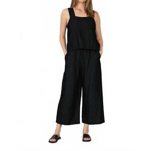 NEW IT IS WELL L.A. linen strap tank top in black